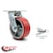 Service Caster 5 Inch Red Poly on Cast Iron Swivel Caster with Ball Bearing and Swivel Lock SCC SCC-30CS520-PUB-RS-BSL - alternate 4
